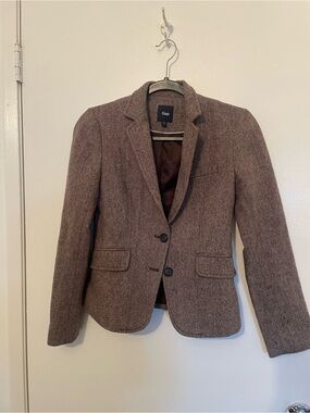 GAP Women's Brown Herringbone Blazer